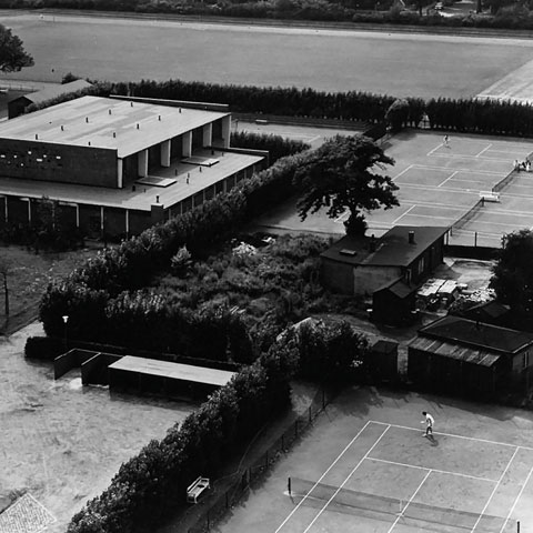 The former University tennis courts, around 1960