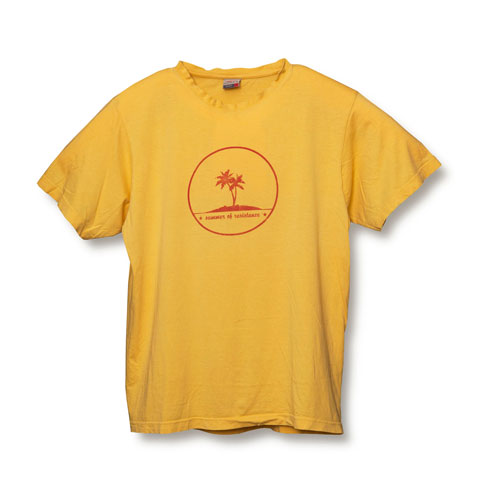 Summer of Resistance is written on a T-shirt, 2005